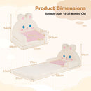Bunny Fold-Out Toddler Sofa and Lounger – Pink – dimension diagram