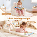 Bunny Fold-Out Toddler Sofa and Lounger – Pink – folding feature
