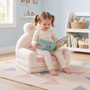Bunny Fold-Out Toddler Sofa and Lounger – Pink – seated lifestyle