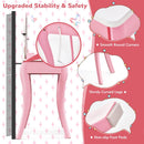 Butterfly Kids Vanity Set with Mirror and Whiteboard – anti-toppling device and leg details
