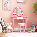 Butterfly Kids Vanity Set with Mirror and Whiteboard – vanity in a bedroom setting