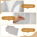Car-Shaped Kids Bookcase with Soft-Toy Storage and Drawer – White product view 10
