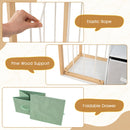 Castle Kids Bookcase with Soft-Toy Storage and Drawers – Soft-toy ropes and folding drawer details
