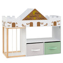 Castle Kids Bookcase with Soft-Toy Storage and Drawers – White castle storage hero