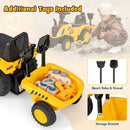 Included rake and shovel with storage bracket