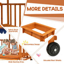 Guardrails, open sandpit base and rear wheels