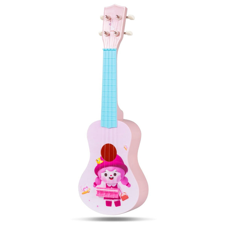 Children’s 53 cm Mini Ukulele with Nylon Strings – complete pink and light blue ukulele