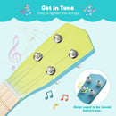 Children’s 53 cm Wooden Ukulele with Nylon Strings, Ages 3+ – adjusting pegs with tune-before-use note