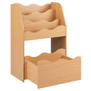 Compact Kids Book Display with Rolling Toy Drawer – Natural book display hero