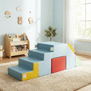 Convertible Foam Climber with Slide, Tunnel and Chair – assembled steps and ramp