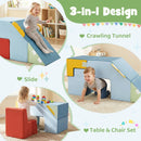 Convertible Foam Climber with Slide, Tunnel and Chair – three play configurations