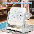 Convertible Kids Art Table and Chair with Magnetic Drawing Board – Grey, view 1