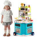 Corner Play Kitchen with 113 Accessories, Lights and Water Play in Blue, view 2