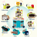 Corner Play Kitchen with 113 Accessories, Lights and Water Play in Blue, view 7