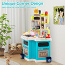 Corner Play Kitchen with 113 Accessories, Lights and Water Play in Blue, view 10