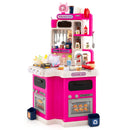 Corner Play Kitchen with 113 Accessories, Lights and Water Play in Pink, view 3