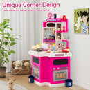 Corner Play Kitchen with 113 Accessories, Lights and Water Play in Pink, view 5
