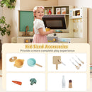 Corner Wooden Play Kitchen with Pull-Out Bin and Cookware in Beige, view 11
