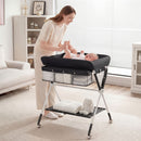 Foldable Baby Change Table with Lockable Wheels – Black, view 1