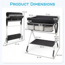 Foldable Baby Change Table with Lockable Wheels – Black, view 4