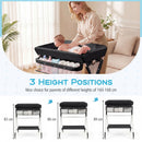 Foldable Baby Change Table with Lockable Wheels – Black, view 6