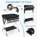Foldable Baby Change Table with Lockable Wheels – Black, view 8