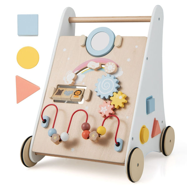 Wooden Baby Push Walker with Activity Toys, view 2