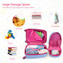 Open woodland suitcase and owl backpack showing packing compartments; displayed contents excluded