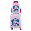 Pink mermaid hard-shell suitcase with matching backpack