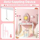 White watermelon-pattern kids vanity and stool, view 8
