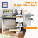 Kids Study Desk with Keyboard Tray – Grey and White, view 10