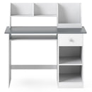 Kids Study Desk with Keyboard Tray – Grey and White, view 4