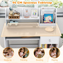 Kids Study Desk with Keyboard Tray – Grey and White, view 9