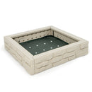 White square kids sandbox with cover and liner, view 2