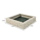 White square kids sandbox with cover and liner, view 4