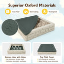White square kids sandbox with cover and liner, view 5