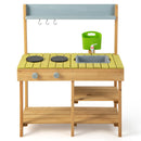 Outdoor Mud Kitchen with Water Box and Three Shelves - included kitchen components