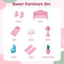 Ten dollhouse furnishings including two chairs and two stair units