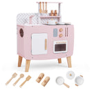 Compact Pink and White Play Kitchen with Cookware - accessory overview