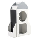 White and grey rocket kids bookshelf, view 3