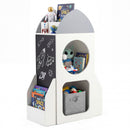 White and grey rocket kids bookshelf, view 4