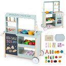 Wheeled Wooden Play Kitchen and Bakery Shop – Green