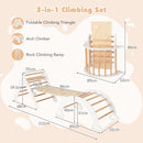 White wooden climbing triangle, arch and ramp set, view 3