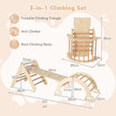 Natural wooden climbing triangle, arch and ramp set, view 3