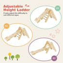 Natural wooden climbing triangle, arch and ramp set, view 5