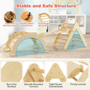 Natural wooden climbing triangle, arch and ramp set, view 7