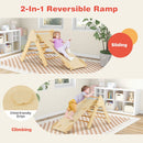 Natural wooden climbing triangle, arch and ramp set, view 9