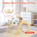 Natural wooden climbing triangle, arch and ramp set, view 10
