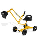 Yellow kids sand digger with wheels, view 4