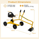 Yellow kids sand digger with wheels, view 5